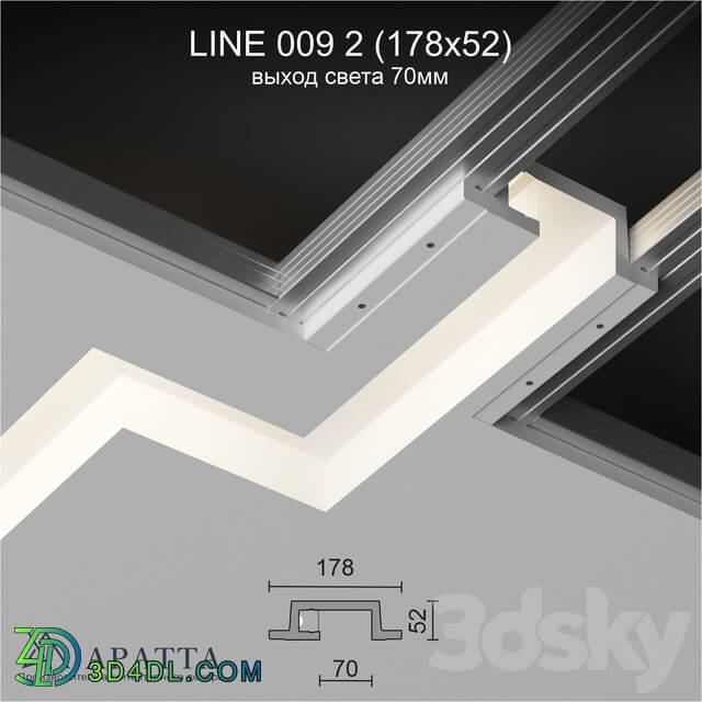 Decorative plaster - Aratta LINE 009 2 _178x52_ light output 70 mm