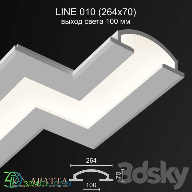 Decorative plaster - Aratta LINE 010 _264x70_ light output 100 mm