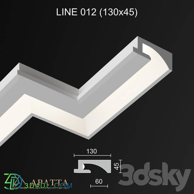 Decorative plaster - Aratta LINE 012 _130x45_ light output 60 mm