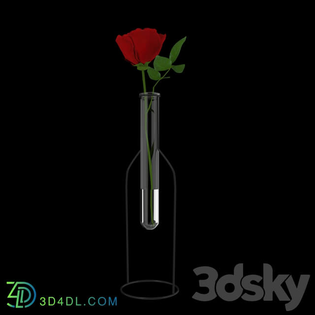 Other decorative objects - Vase bottle with rose