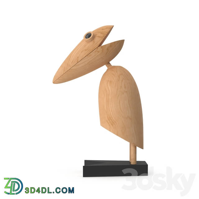 Sculpture - Wood Figurine Marabou