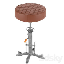 Industrial Leather Bar Stool 