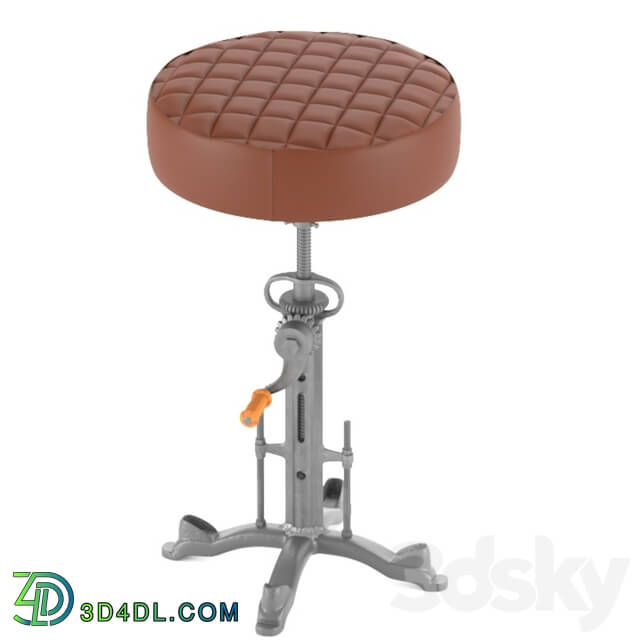 Industrial Leather Bar Stool