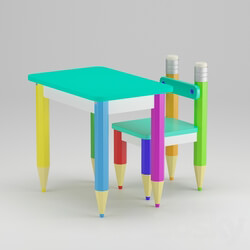 Table _ Chair - Children__39_s set table and chair _Pencils_ 