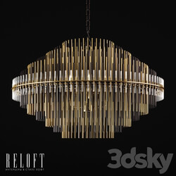 Pendant light - Round chandelier Emile in metal and glass 