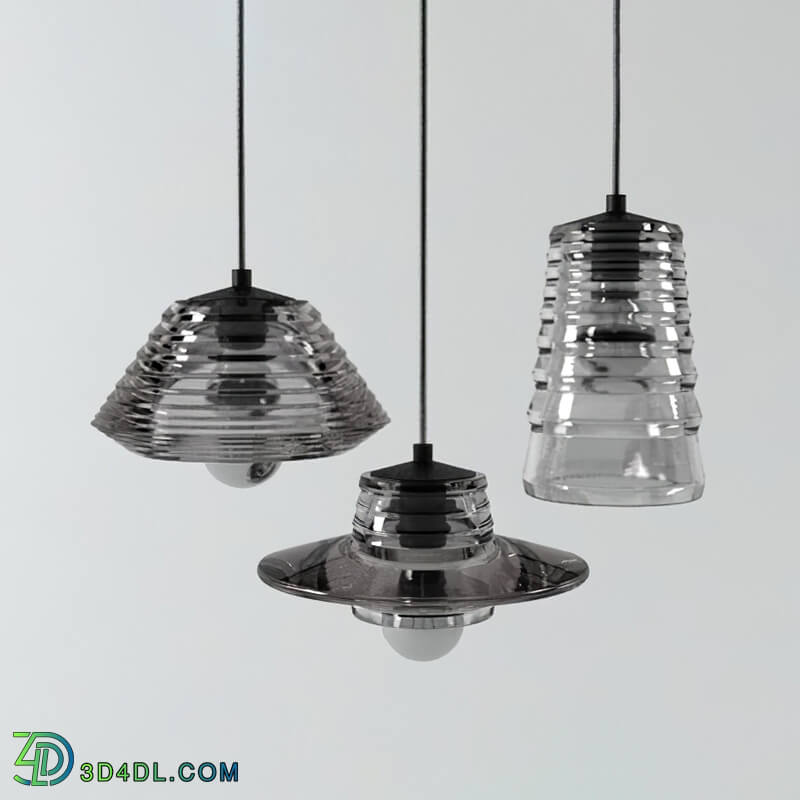 Design Connected Pressed Glass Pendants