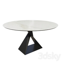 Table - Round porcelain stoneware table 