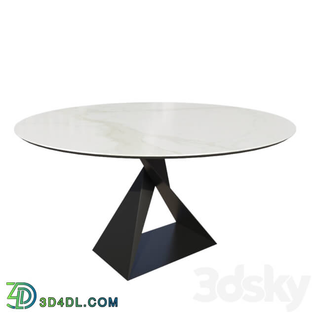 Table - Round porcelain stoneware table