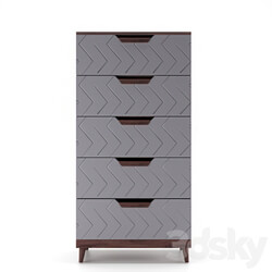 Sideboard _ Chest of drawer - Chest of drawers with five Scandi Gray 
