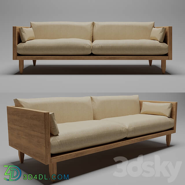Sofa - Sherwood 2-Seat Exposed Wood Frame Sofa