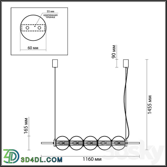 Pendant light - Odeon Light 4273_3_ 4273_4_ 4273_5 FRANCESCA