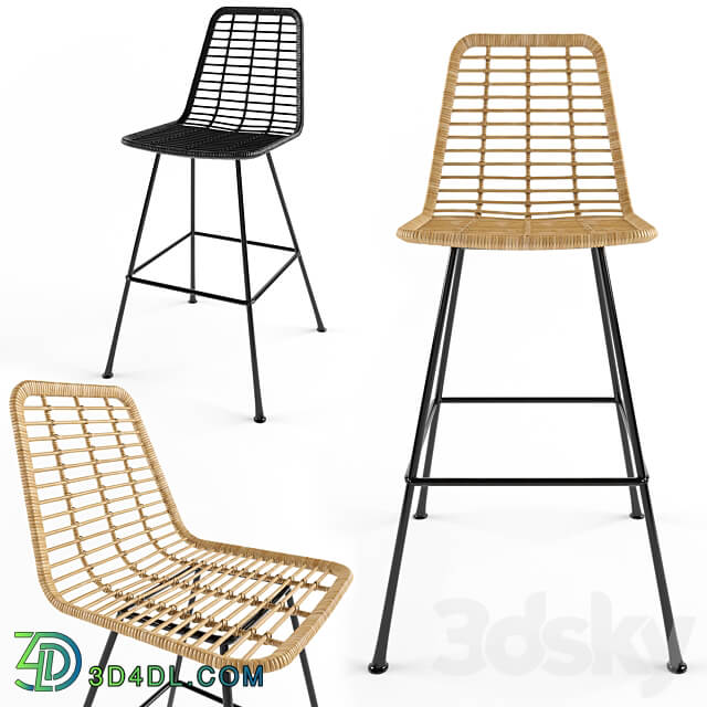 Chair - Rattan bar stool Costa