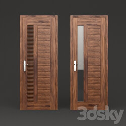 Doors - walnut wooden door 