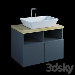 Bathroom furniture - Vanity unit with high-tech washbasin 