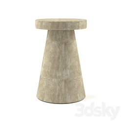 Table - Foley Stone Od Side Table Tall White 