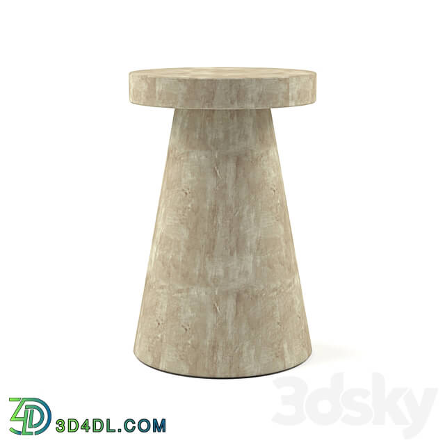 Table - Foley Stone Od Side Table Tall White