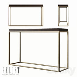 Console - Nicholas console table in paldao wood and metal 