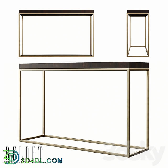 Console - Nicholas console table in paldao wood and metal