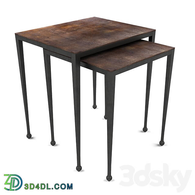 Table - Four Hands - Dalston Nesting End Tables Antique Rust