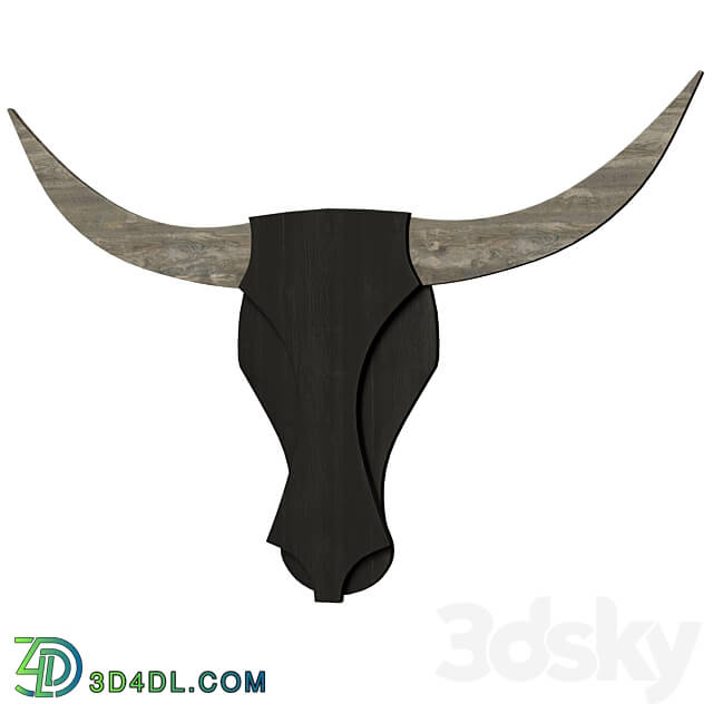 Other decorative objects Wooden bull head wall decor 