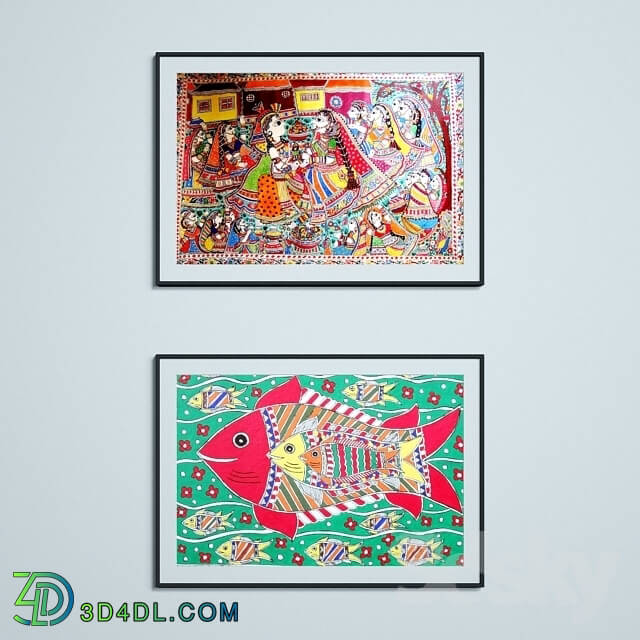 Frame - Mithila Art 5 set painting