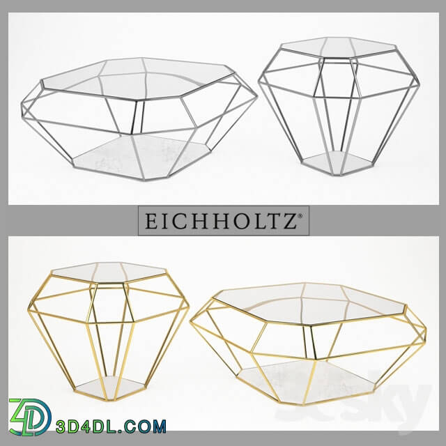 Table - Eichholtz_table coffee asscher gold _amp_ nickel