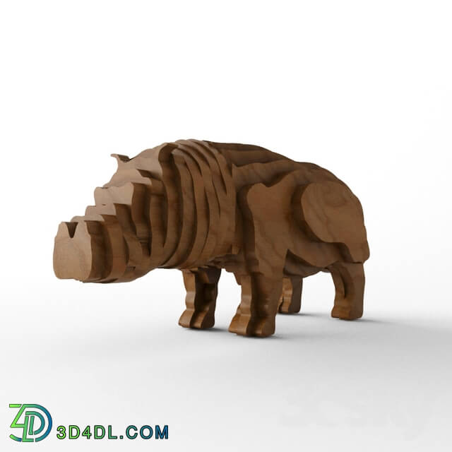 Sculpture - wooden hippo