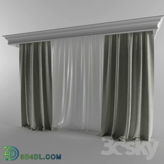 Curtain - Linen curtains and cornice Orac Decor