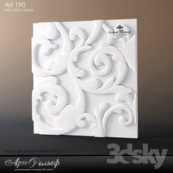 3D panel - Gypsum 3d Art-190 panel from ArtRelief 