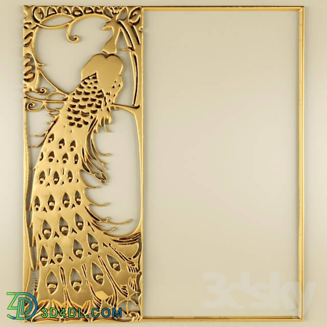 Decorative plaster - Stucco_ pattern_ peacock frame.