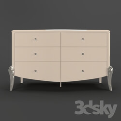 Sideboard _ Chest of drawer - OM Chest Fratelli Barri ROMA in finish beige lacquer _Beige B__ legs in finish silver leaf_ FB.CHD.RM.155 