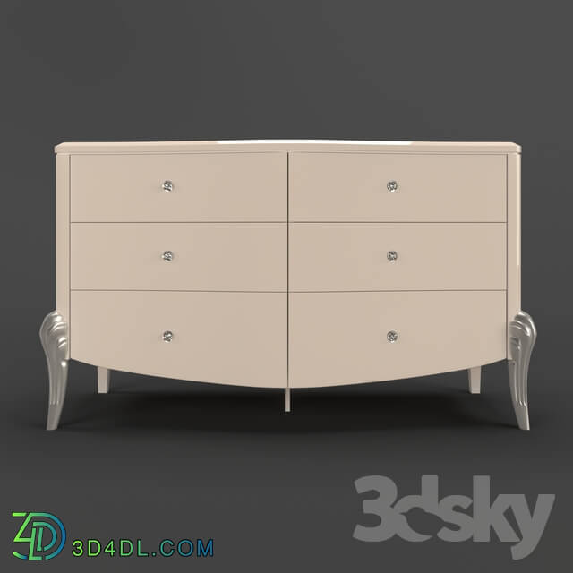 Sideboard _ Chest of drawer - OM Chest Fratelli Barri ROMA in finish beige lacquer _Beige B__ legs in finish silver leaf_ FB.CHD.RM.155