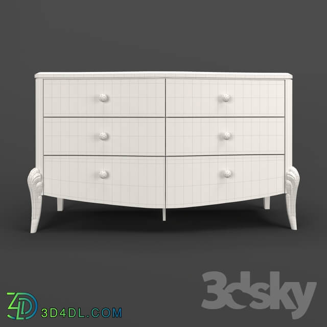 Sideboard _ Chest of drawer - OM Chest Fratelli Barri ROMA in finish beige lacquer _Beige B__ legs in finish silver leaf_ FB.CHD.RM.155