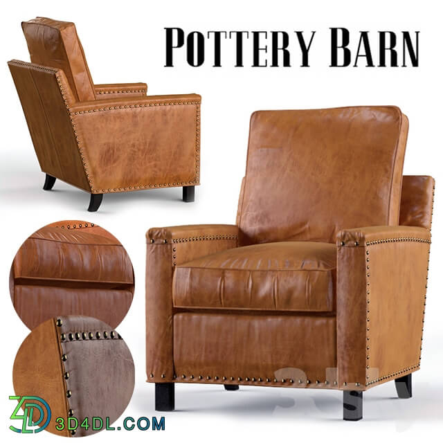 Arm chair - Tyler Leather Armchair _ Pottery Barn