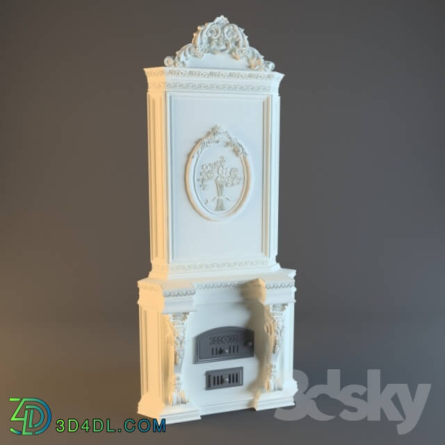 Fireplace - Fireplace in a classical style_ the corner