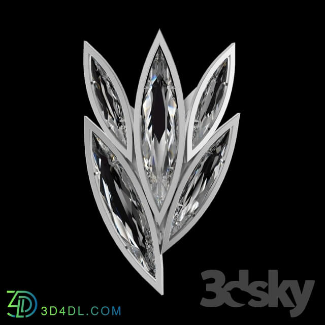 Wall light - Fine Art Lamps_ 854050-12 _silver finish_ faceted crystals_