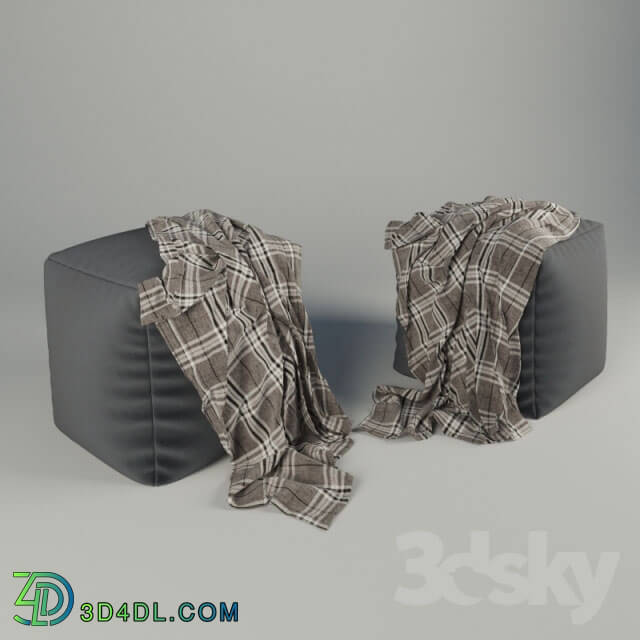 Other soft seating - pouf with blanket