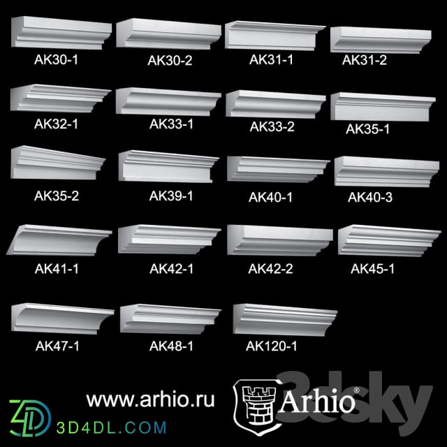 Decorative plaster - Collection eaves Arhio_ _AK30-AK120_