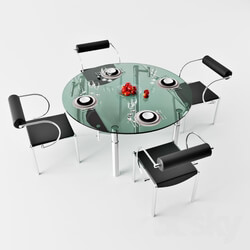 Table _ Chair - Dining table_ stekljanyj 