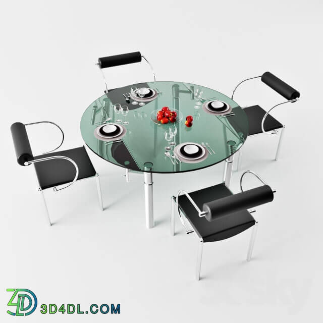 Table _ Chair - Dining table_ stekljanyj