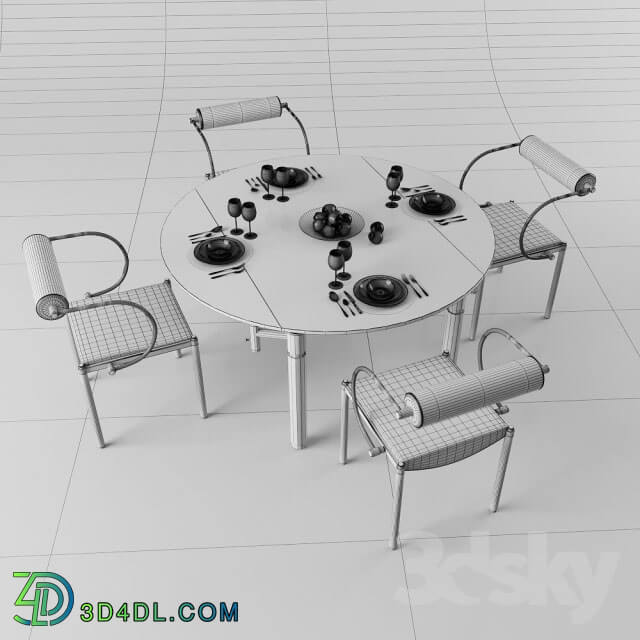 Table _ Chair - Dining table_ stekljanyj