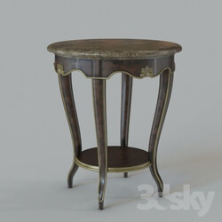 Table - Marble Top Round Side Table 