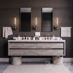Bathroom furniture - Bezier double floating vanity RH 
