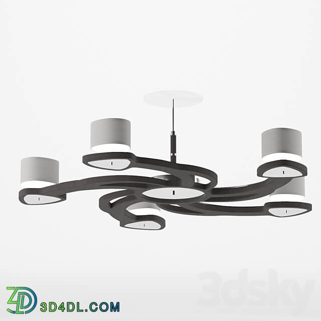 Ceiling lamp - Dark wood chandelier