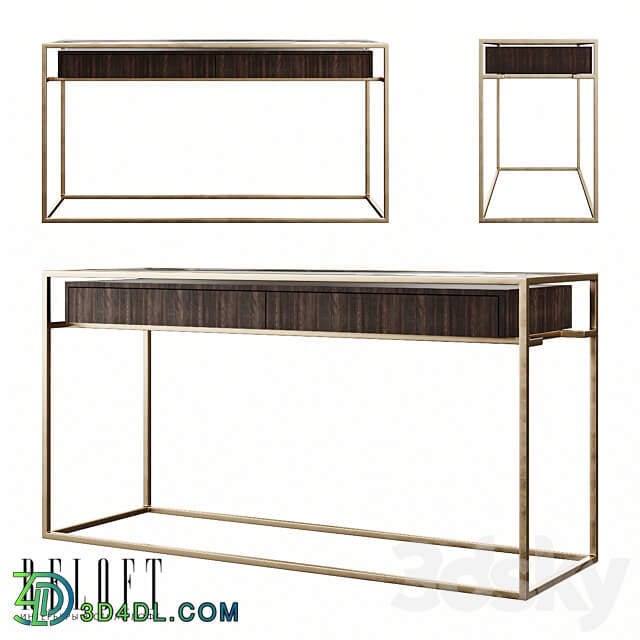 Console - Kennan console table in paldao wood and metal