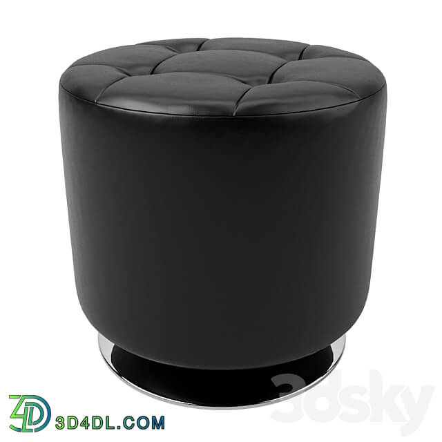 Other soft seating - Black Leather Ottoman