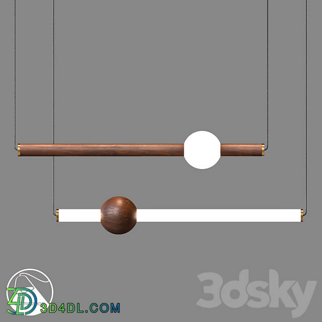 Pendant light - LampsShop.ru PDL2170 Chandelier Wood Luminous Ball