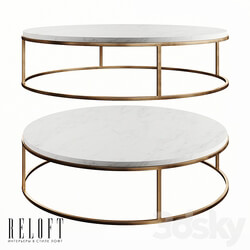 Table - Round coffee table Nicholas in white marble and metal 