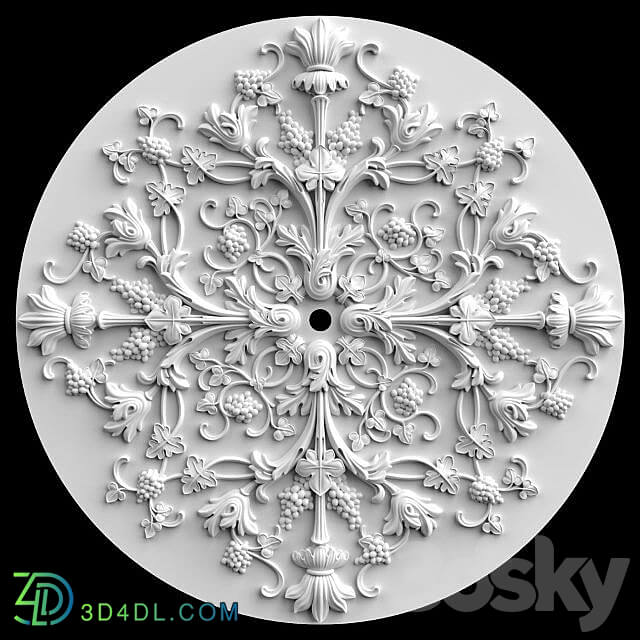 Plaster stucco molding Aurora cut in socket RV15 diameter 94cm 