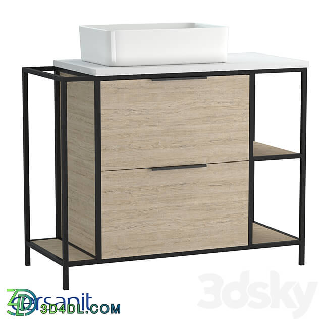  А63013 Cabinet under the washbasin floor BOSQUET 100 for CREA 50 oak